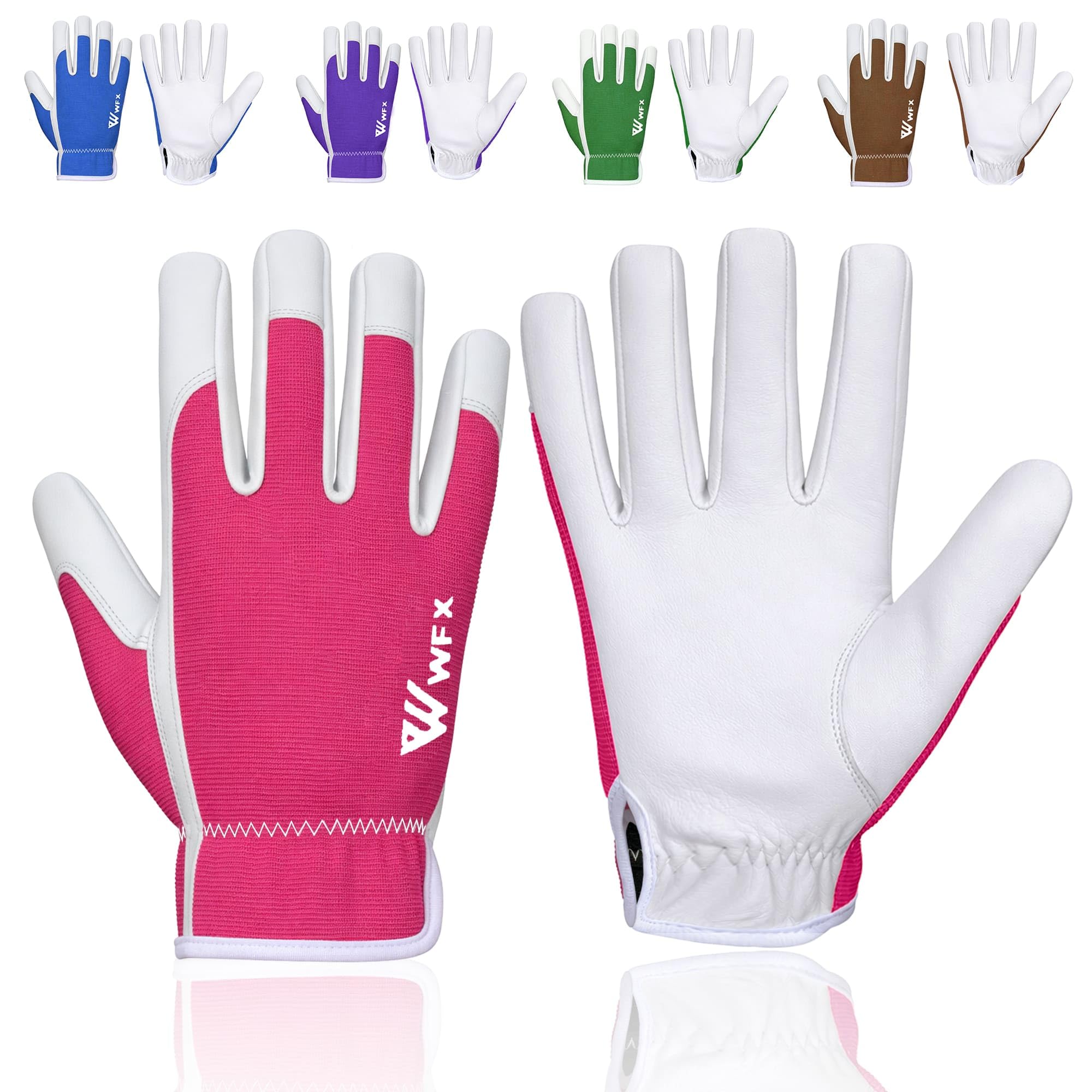 WFX Gardening Gloves for Women and Men, Heavy Duty Thorn Proof Garden Gloves with Strong Grip, Breathable Premium Quality Rigger Safety Working Gloves for Pruning, Weeding & Yard Work (Pink, Small) โ image 1