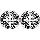 2 Saint Benedict Medal Enamel Pins, Metal Alloy Badges Clothes Bags Hats Accessories