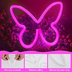 BRIGHTDECK 3 Pcs Butterfly Neon Signs, Neon Light