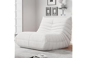 WHGBJA Bean Bag Chairs for Adults, BeanBag Reading Chair Memory Foam Couch, Floor Chair Soft Teddy Material, Comfy Reading Nook Chairs for Bedroom Living Room Office (White)