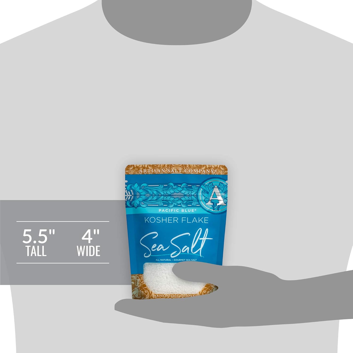 SaltWorks Pacific Blue Kosher Flake Sea Salt, Artisan Zip-Top Pouch, 2.5 Ounce : Grocery & Gourmet Food