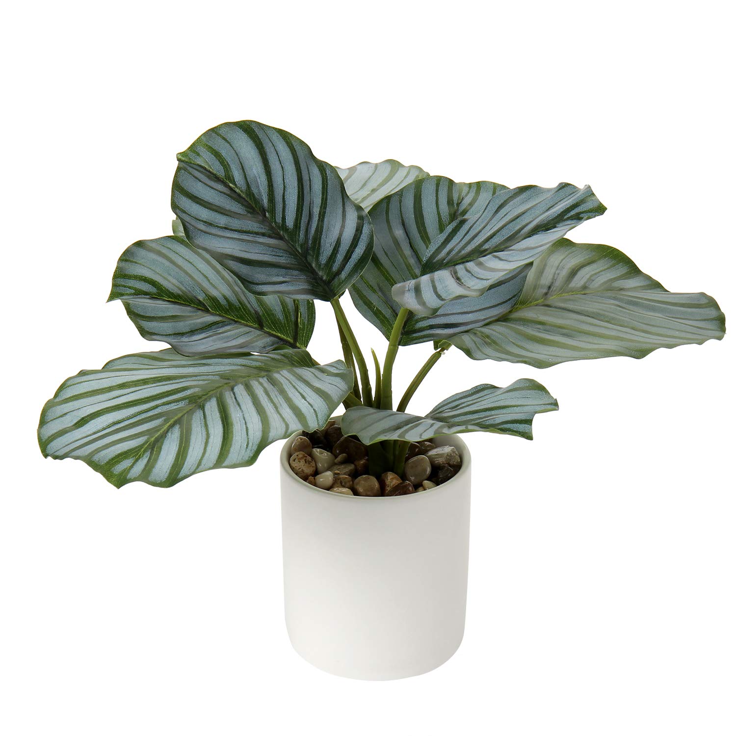 Briful 12.5" Artificial Plants Fake Plants Indoor Tropical Faux Banana Leaf Arrangement in Pot for Home Garden Office Desk Shower Room Decoration