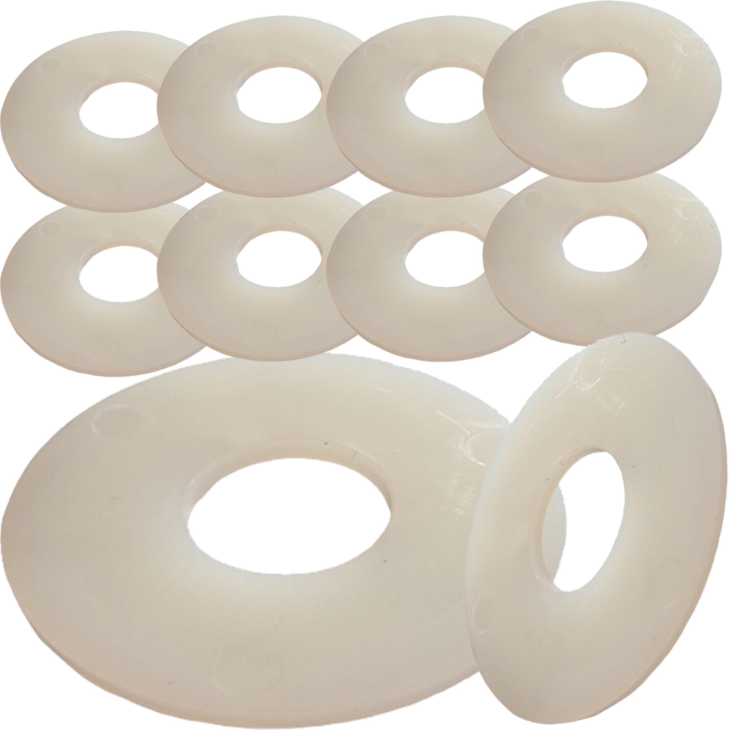 M8 X 25mm Nylon White Penny Washers Fender Repair Washer Mudguard DIN 9021 (Pack of 10)