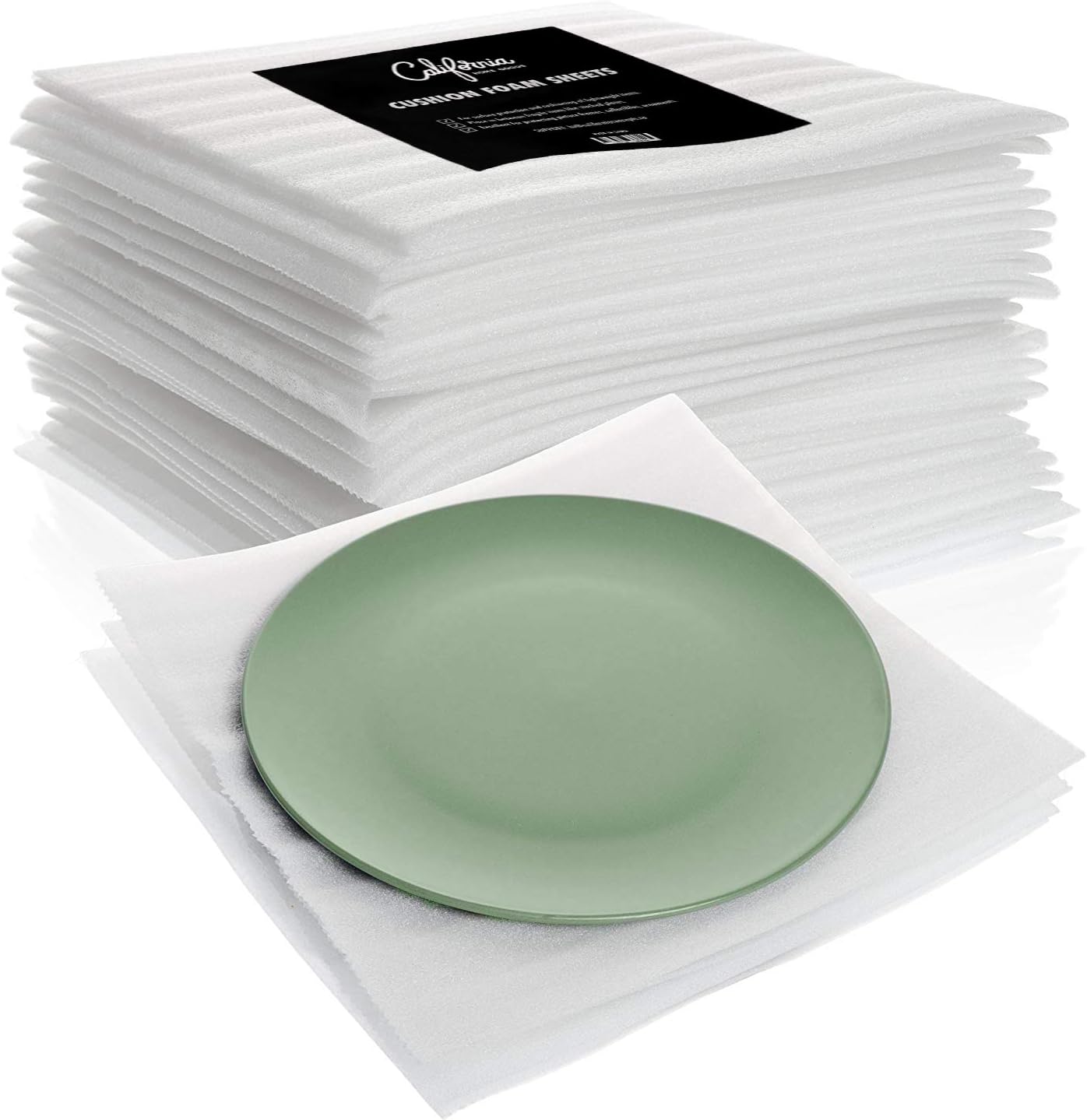 Premium Foam Packing Sheets(100 Count, 12x12 inches) Cushion Foam Wrap Sheets, Moving Supplies