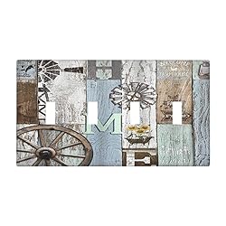 Xuejiaku Light Switch Cover Rustic Wood Western