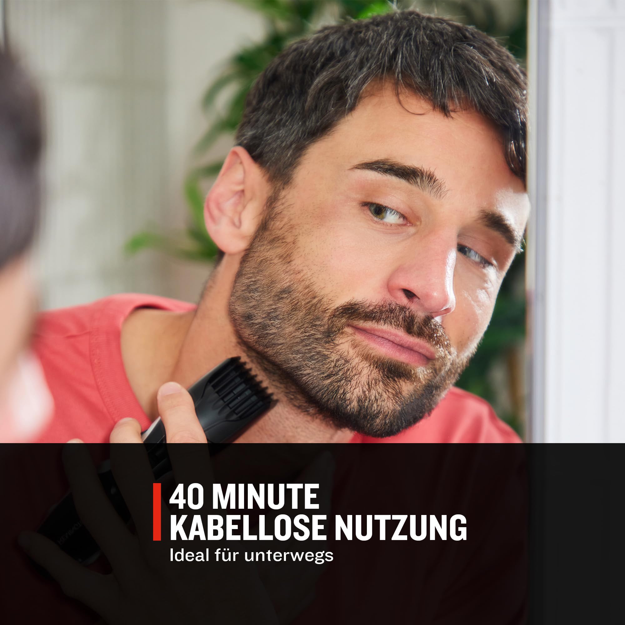 Remington Barttrimmer Herren [selbstschärf. Keramik Klingen/0,4-18mm] Bartschneider Set (Einstellrad mit 9 Längeneinstellungen ab 1,5mm, Netz-/Akkubetrieb, LED Ladeanzeige, Langhaarschneider) MB320C 4