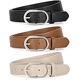 TRIWORKS 3 Pack Women Belts For Jeans Pants Dresses Ladies Leather Waist Belts