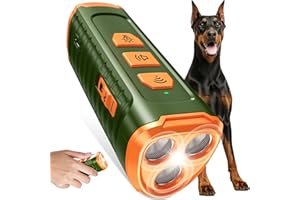 CBERSMG Dog Bark Deterrent Device 3X Anti Barking Device for Dogs, 5 Modes Stop Neighbors Dog Barks No More Safe for All Dogs 50FT Bark Control Indoor Outdoor with Flashlight,Rechargeable Training Device