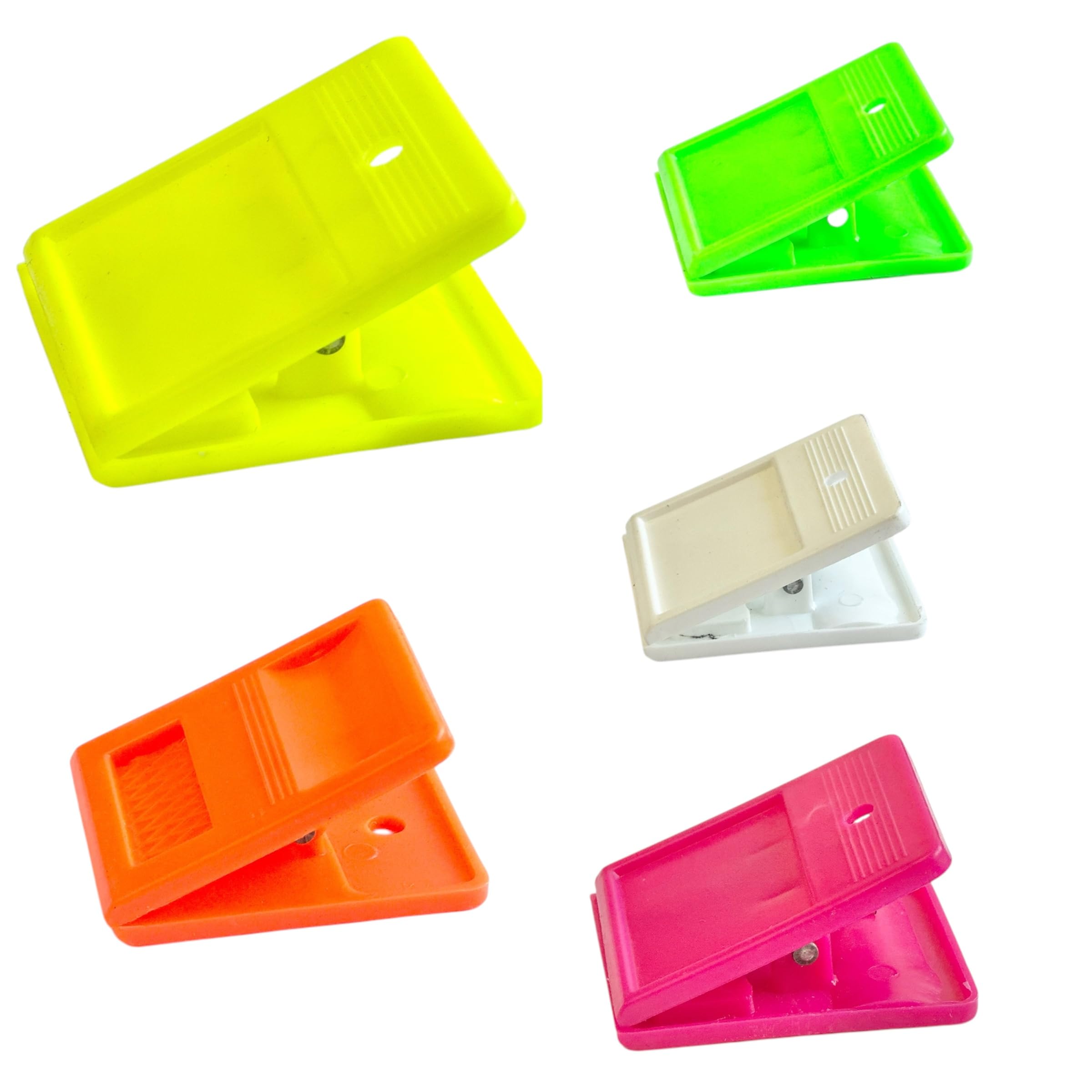 50mm Bulldog Large Extra Square Strong Clips Plastic Paper Binder Grip Receipt Bulldog Clips Filing Memo Holder Office School, Storage Bag, Sealing Strong Spring Grip Clamps, Document Qty 5