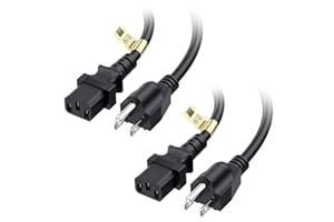 Cable Matters 2-Pack 16 AWG Heavy Duty 3 Prong Computer Monitor Power Cord in 10 Feet (NEMA 5-15P to IEC C13)