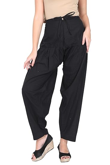 cotton patiala salwar(Pants) for women free size-Black