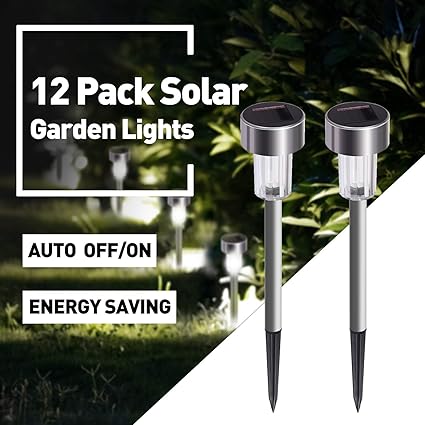 solar lights outdoor 12pack outdoor lights waterproof stainless steel outdoor solar lights solar garden lights led solar powered landscape