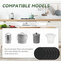 Compost Bin Filter, 6.7 inch Charcoal Filters for
