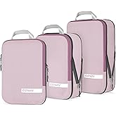 Cipway Compression Packing Cubes for Travel Ultralight Expandable Packing Organizers for Carry on Luggage (Mauve Pink 3 Set)