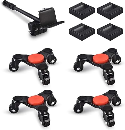 Ronlap 6-Inch Steel Tri-Dolly 3 Wheels Furniture Mover with Lifter 200 KG