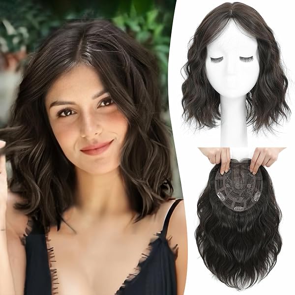 Amazon.com : Ms Taj 11 Inch Short Wavy Hair Topper for Women  display picture 2