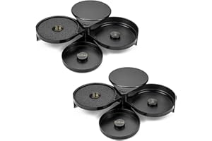 Suwimut 2 Pack 3 Tier Bar Glass Rimmer Bartender Tool with Sponge, Black Plastic Sugar Salt Glass Rimming with 3 Swing Out Tr