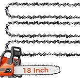 EXSHP 18 Inch Chainsaw Chain 3/8" LP Pitch .050" Gauge 62 Drive Links Fits Poulan, Kobalt, Echo, Ego, Greenworks and More- S62 (3 Packs) (91YNP-6)