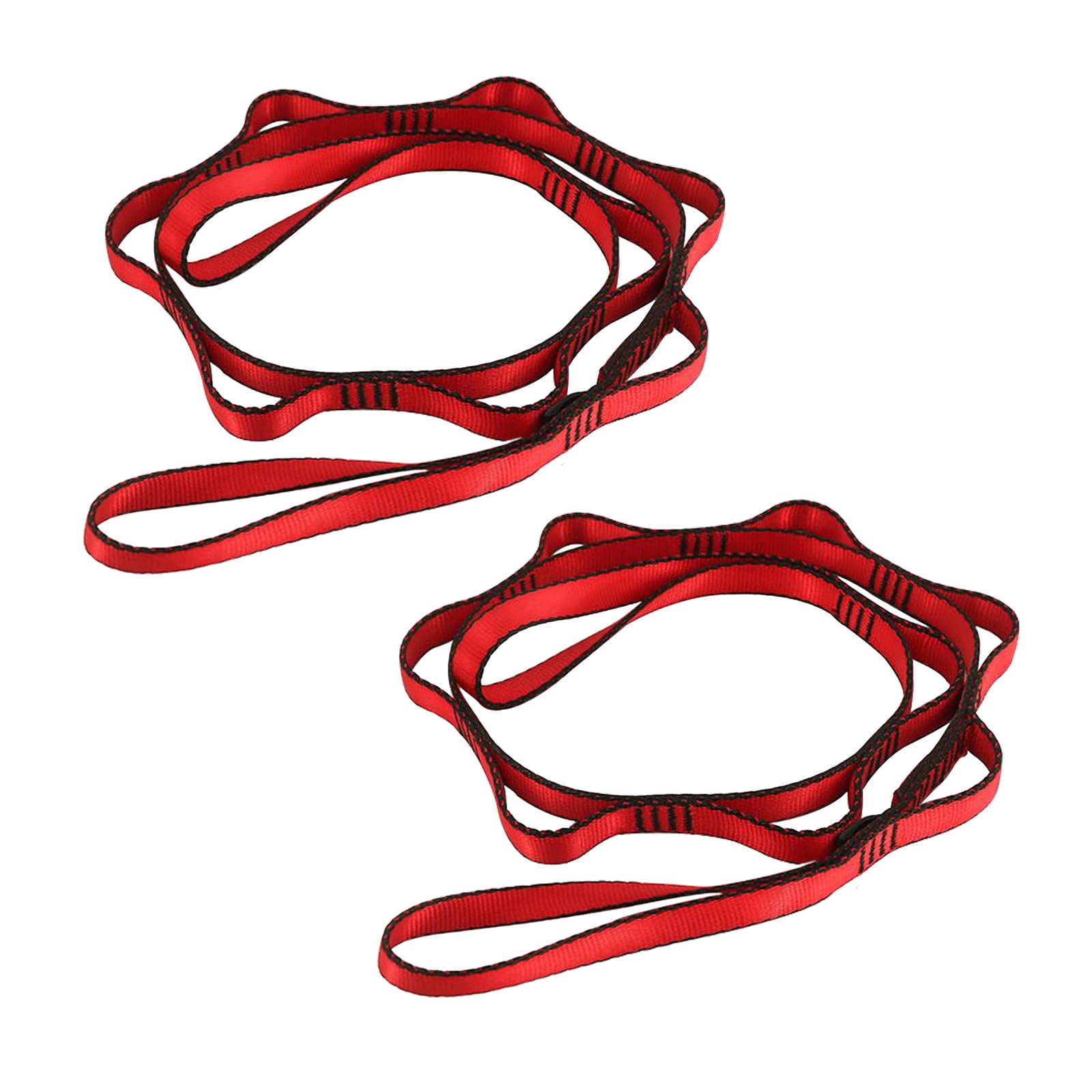 2 pcs Daisy Chains Adjustable Nylon Climbing Straps Yoga Hammock Extension Straps (Red)