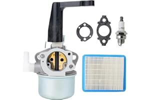 Annolai 696065 697422 Carburetor for BS 110402 110412 215369 5HP 5.5HP 6HP Tiller Engine Carb Rototiller Troy Generator Intek Motor w 491588S Flat Air Filter Cartridge