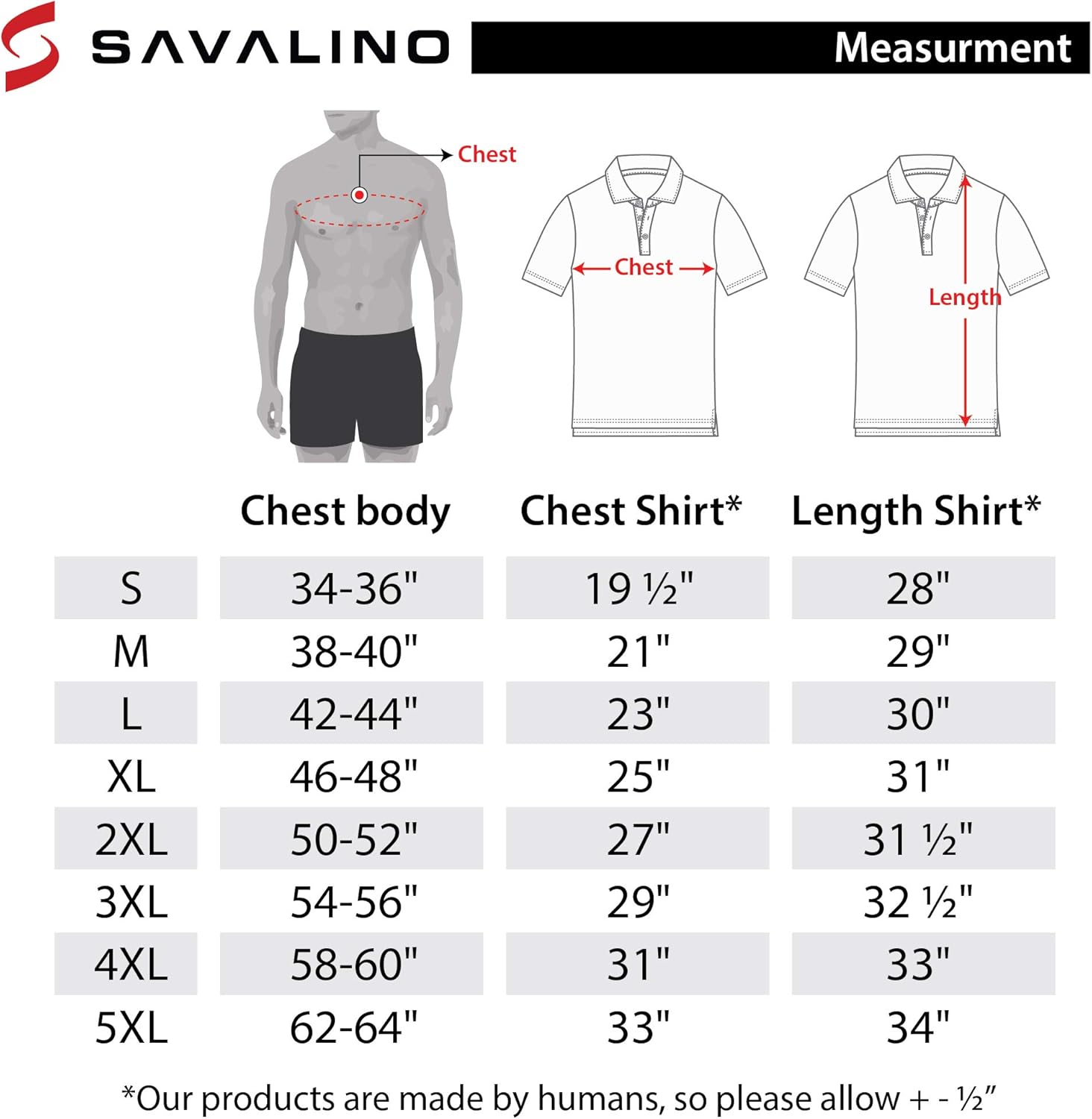 SAVALINO Men's Polo Shirts Material Wicks Sweat & Dries Fast, Size S-5XL…: Clothing