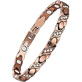 Jecanori Copper Magnetic Bracelets for Women, 99.99% Pure Copper Bracelets with Effective Neodymium Magnets, Adjustable Jewelry Gift with Sizing Tool