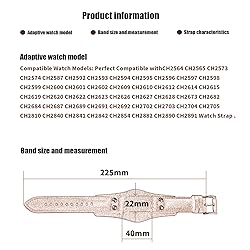 XIW Compatible for 22mm Fossil CH2891 CH2564 CH2565