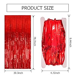 2 Pack Red Streamers Party Backdrop Christmas