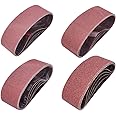 Sackorange 20 PCS 3 inch x 21 inch Abrasive Sanding Belts - 5 Each of 40 80 120 240 Grit Aluminum Oxide Sanding Belts For Belt sander (3 x 21 inch)