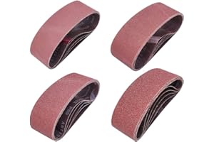 Sackorange 20 PCS 3 inch x 21 inch Abrasive Sanding Belts - 5 Each of 40 80 120 240 Grit Aluminum Oxide Sanding Belts For Belt sander (3 x 21 inch)