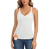LEYSHE Thermal Tank Underwear Top V Neck Fleece Shirt Cami Sleeveless Adjustable Strap Warm Undershirt Women Cold Weather