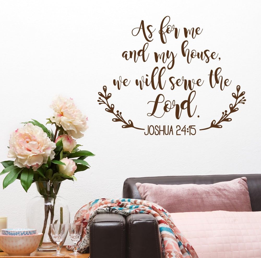 YoYoGa As for Me and My House We Will Serve The Lord Bible Verse Wall Decal- Joshua 24:15 Scripture Vinyl Sticker- Christian Home Wall Decor (Black,29X36 Inch)