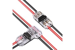 Low Voltage Wire Connectors, Kalolary 20 Pack 2 Pin 3/2 Way Wire Connector, Universal Compact Wire T Tap I Type Connectors Electrical Wire Connection Self-Stripping Quick Splice Fits 20-24 AWG