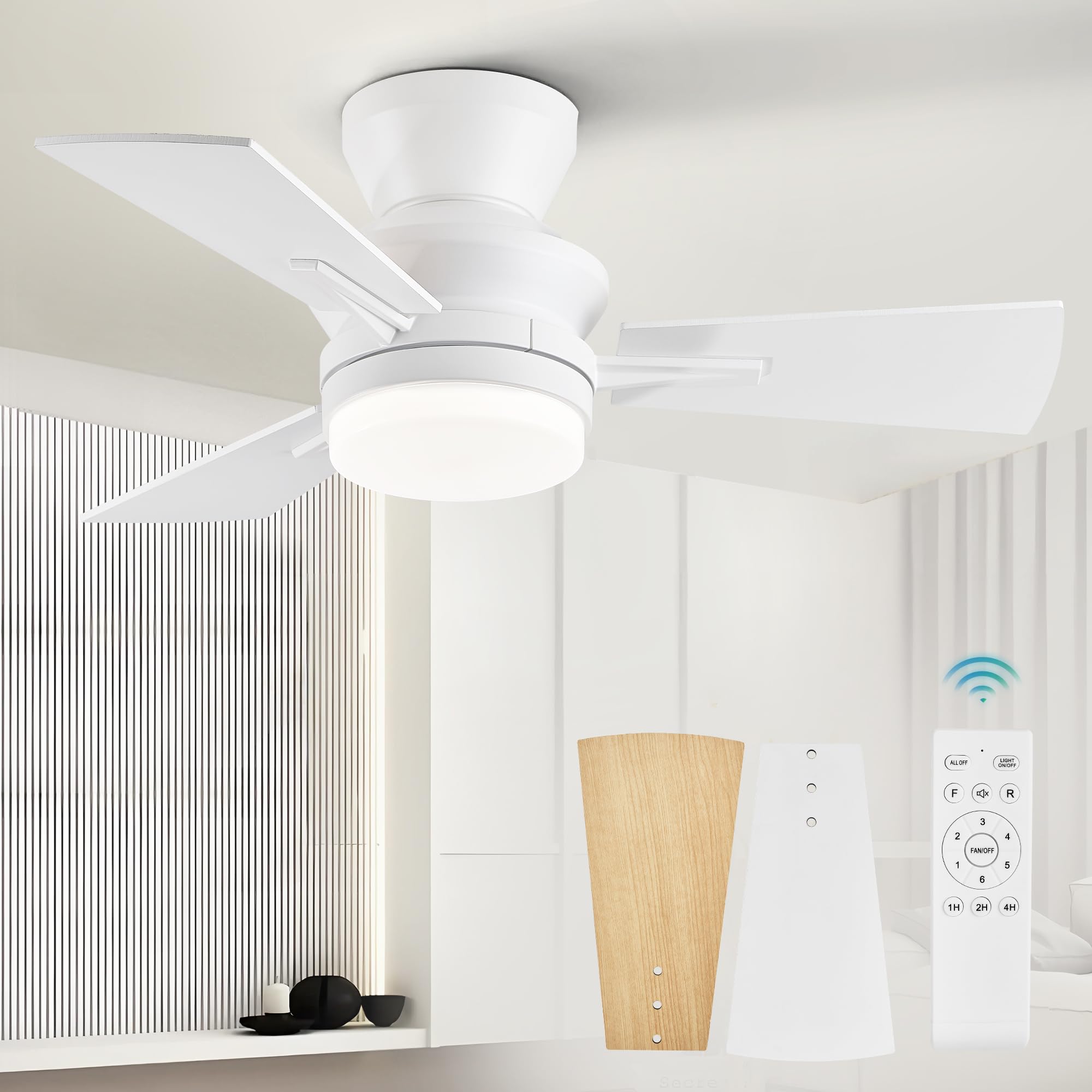 LEDIARY 30 Inch Small Ceiling Fan with Lights and