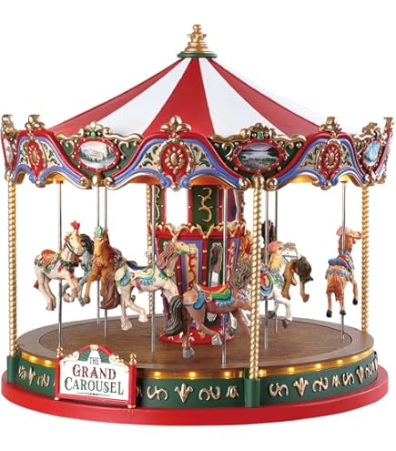 Amazon.com: Lemax Christmas Cheer Carousel, Battery Operated (4.5V