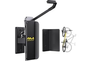 AM ALPHAMOUNT Alphamount AM Swivel Bike Wall Mount, Metal Wall Bike Rack with Durable Sleeves, Space-Saving Vertical Bike Rack with 180° Swivel for Home and Garage, Bike Storage Hanger Mount Up to 66 lbs, 1-Pack
