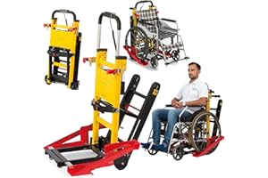Crawler Type - Electric Stair Climber (Place Wheelchair), with Telescopic Handle, Max Load 440lb/200kg, Brushless Motor, for 
