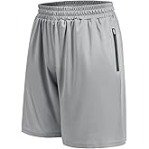 BOOJO Basketball Gym Mens Shorts with Zipper Pockets - Quick Dry Lightweight Athletic Workout Running Casual Shorts for Men