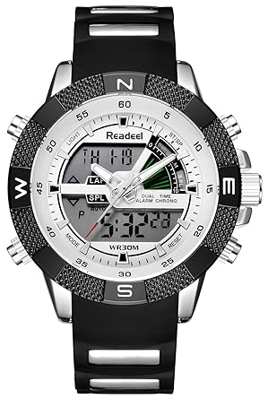 Youwen Men Watches Sports Analog Digital Military Wirstwatch Super Soft Silicone Band Big Face Stopwatch Multi�