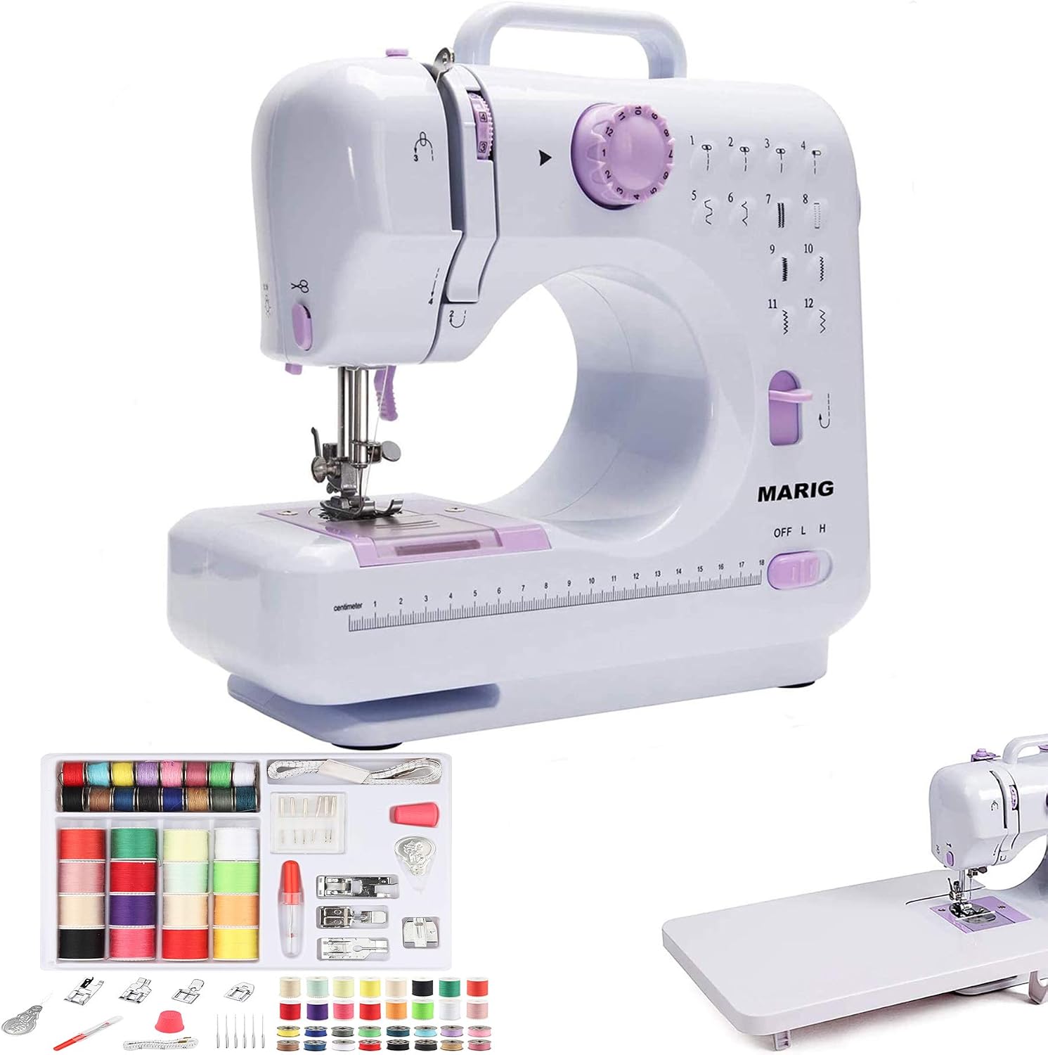 Sewing Machine, 12 Stitches, Extension Table,DVD Instruction, Special ...