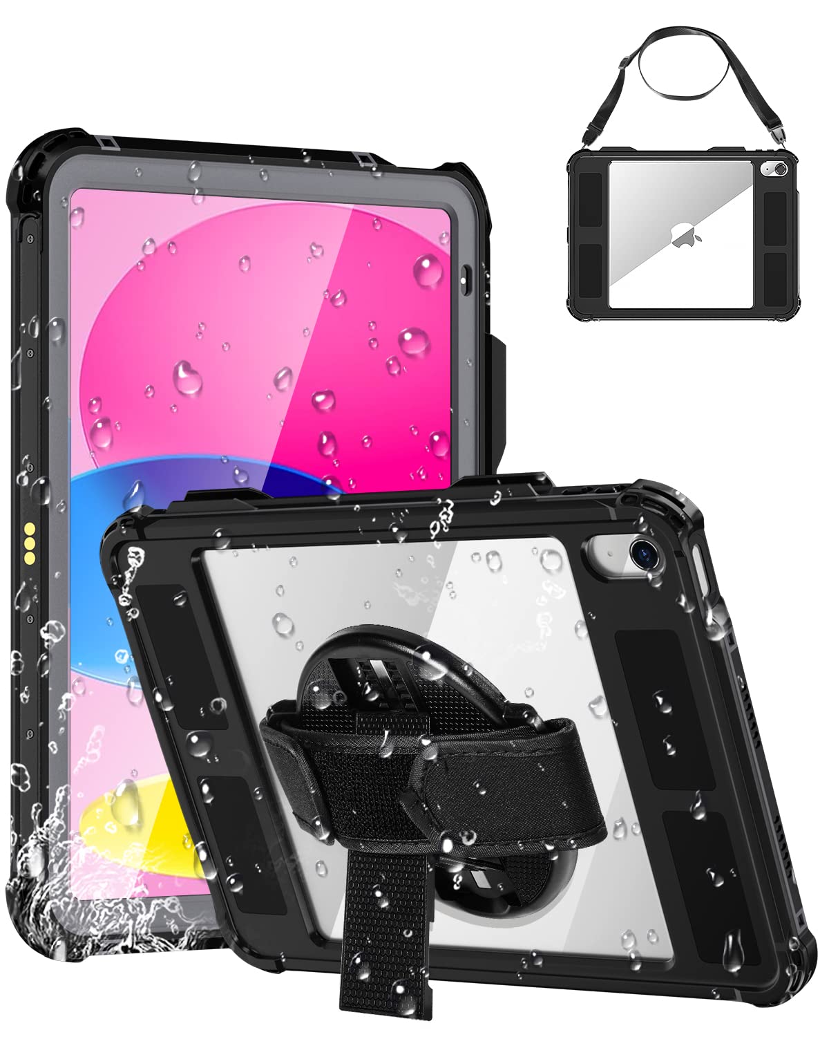 AICase iPad 10th Generation 2022 10.9 inch Waterproof Case, Underwater Protection Dustproof Shockproof with 360° Full Body Protection iPad 10° Gen Case with Lanyard Kickstand