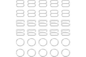 uxcell 60Pcs 9 Shape Bra Strap Hooks, Adjustment Slide Bra Strap Clip, Bathing Suit Clasp, Bra Hook