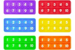 Anemeeoke Ten Frame Pop Board, Fidgets for Classroom, Quiet Sensory Toys Bubble Poppers, Pop for Counting Math, Focus Tools for Kids, Montessori Educational Toy Gift for Kindergarten (Set of 6)