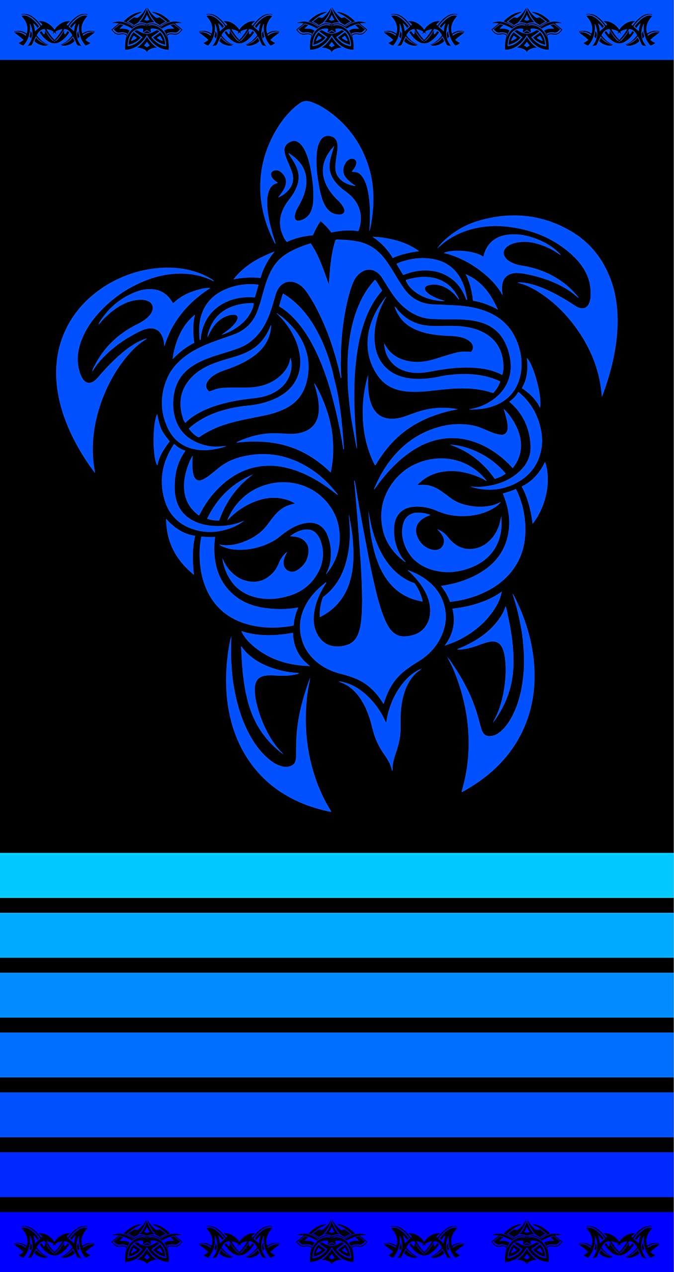 Miracle Home. Turtle Towel Colours 100% Egyptian Cotton, 90 x 165, Blue, 12040