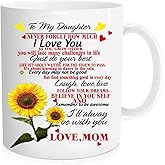 Obediently Funny Coffee Mug , to My Daughter Never Forget That I Love You Sunflower Mug,You are my Sunshine, Christmas,Anniversary, New Year Birthday presents mugs from mom， 11 oz Novelty Mug