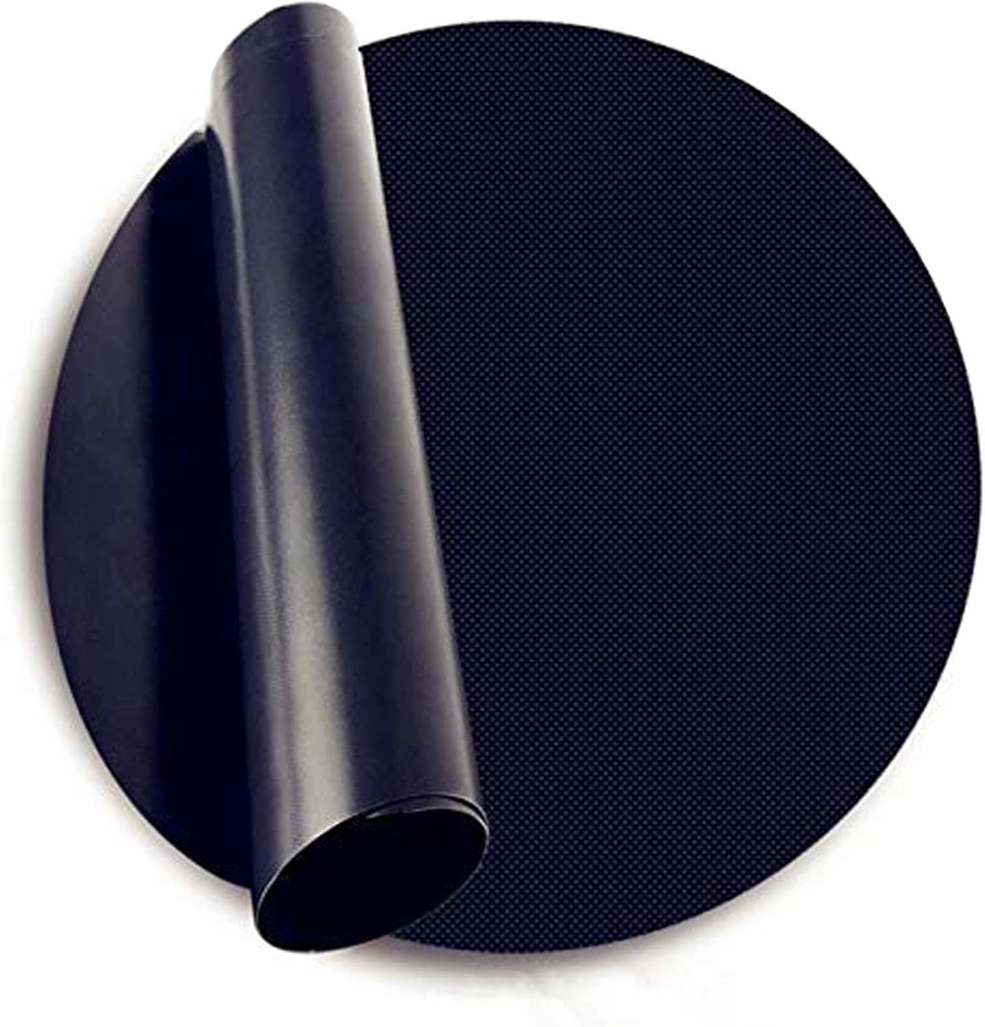 Lobwerk BBQ Grill Mats with Non-Stick Teflon Coating for Gas Barbecue Charcoal Food Compliant, Black, 40cm Rund x1