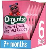 Organix Summer Fruits Rice Cake Clouds 40 g Pack of 6 7+ Months Baby Snacks