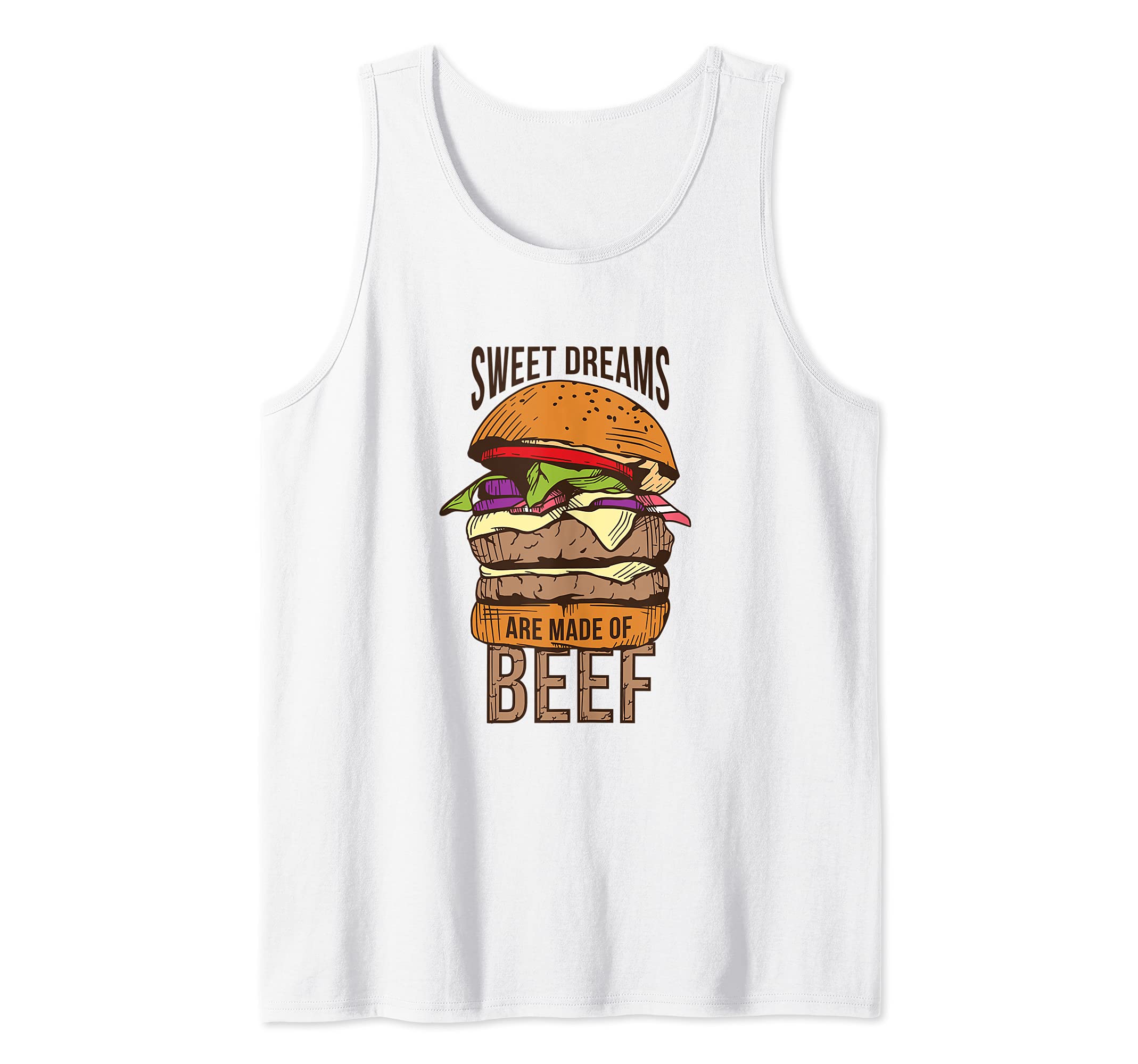 Sweet Dreams are Made of Beef Funny BBQ Burger Grilling Pun Tank Top