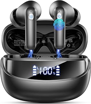 Bluetooth Kopfhörer, 2026 Kopfhörer Kabellos Bluetooth 5.4, 50 Std Spielzeit In Ear Kopfhörer mit 4 ENC Noise Cancelling Mics, IP7 Wasserdicht Kabellose Kopfhörer HiFi Stereo, Ohrhörer mit LED-Anzeige