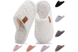 GETOEU Slippers for Women Fuzzy House Slippers with Memory Foam Slip-on House Shoes Warm Cozy Cashmere Slipper Washable Bedro